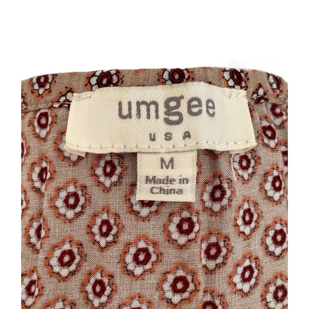 Umgee Floral Peasant Boho Ruffle Flutter‎ Sleeve Shift Tunic Mini Dress Sz M - Picture 4 of 4